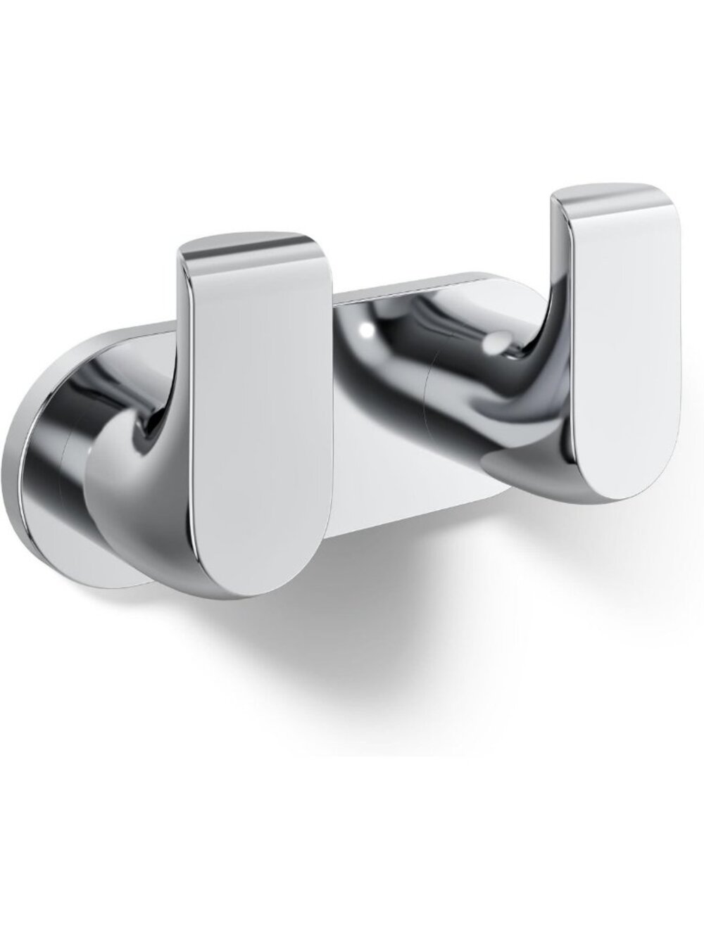 Stylish Double Robe Hook in Polished Chrome - Modern Bathroom Accessory, Durable